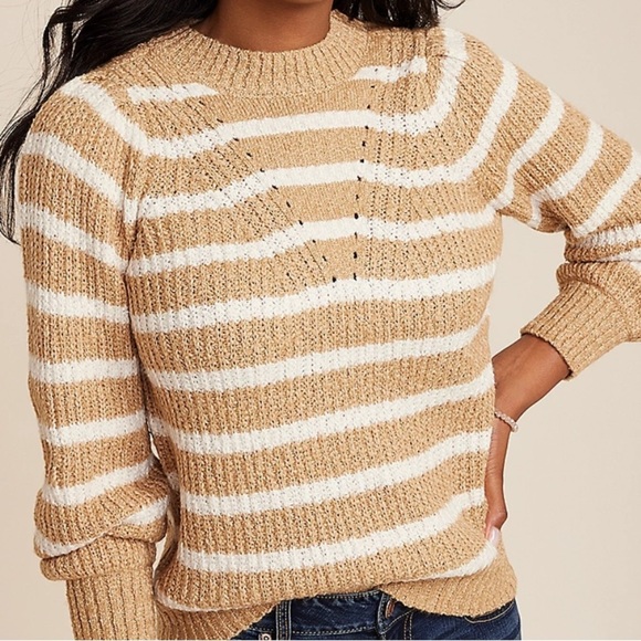 Maurices Tan Stripe Sweater - Picture 1 of 6